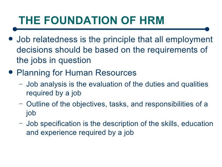 introduction of human resource management Foundation of hrm